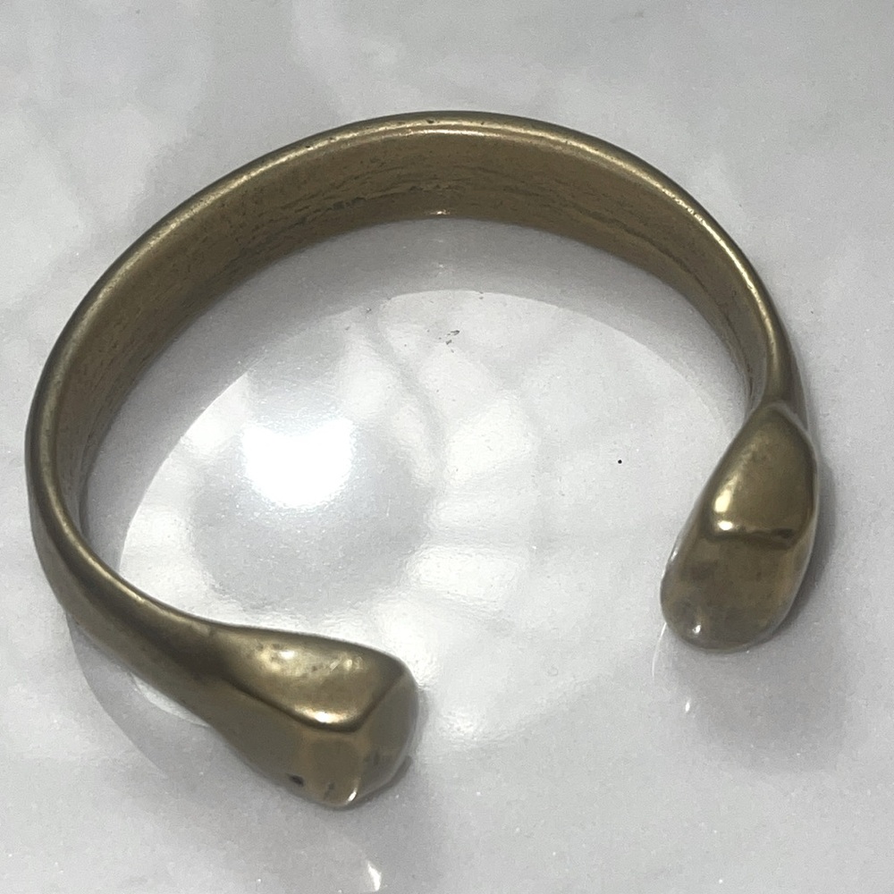 African Bronze Snake Cuff Bracelet